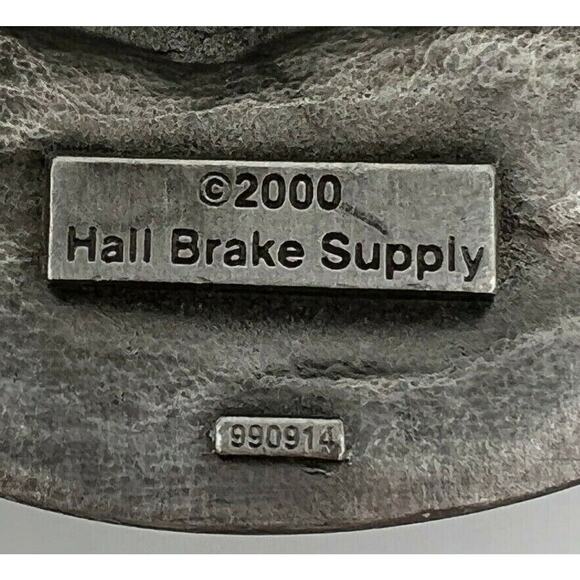 Vintage 2000 Hall Brake Supply Millennium Limited Edition Pewter Belt Buckle - Picture 8 of 8